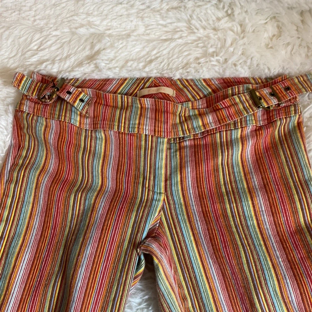 Forever 21 Y2K Super Low Rise Multicolor Striped Bootcut Pants - Picture 3 of 12